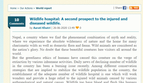 Wildlife hospital: A second prospect to the injured and diseased wildlife.