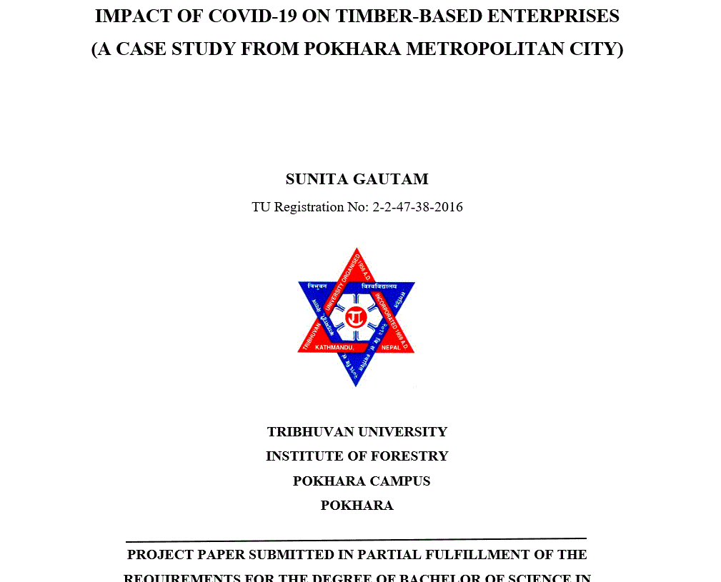 You are currently viewing Impacts of Covid-19 on Timber-Based Enterprises: A Case Study from Pokhara Metropolitan City